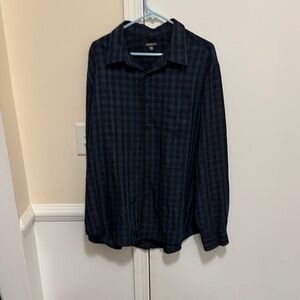 George Blue and Black Plaid Shirt